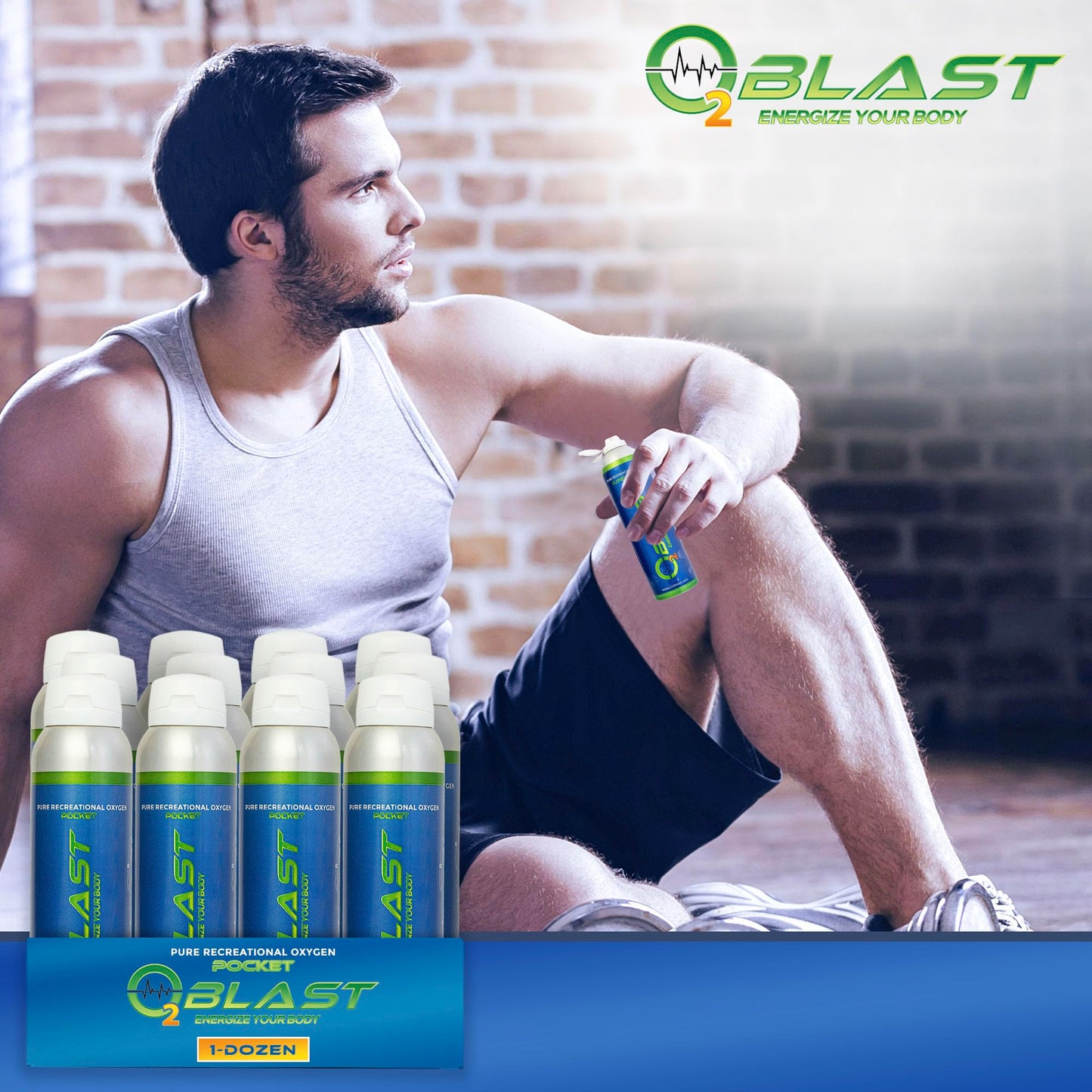 O2 Blast, Pure Oxygen Supplement, Quick Recovery for Exercise and Focus. Sanitary Flip Top Cap (4 Liter Oxygen Canisters - 3 Pack - Natural)