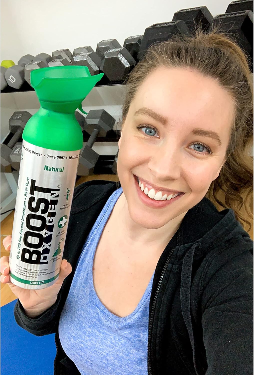 Boost Oxygen 4 Piece 5 Liter Natural Flavor and 3 Liter Peppermint Canned Oxygen Bottle Boost Cans with Easy to Use Mouthpiece (5 Pack)