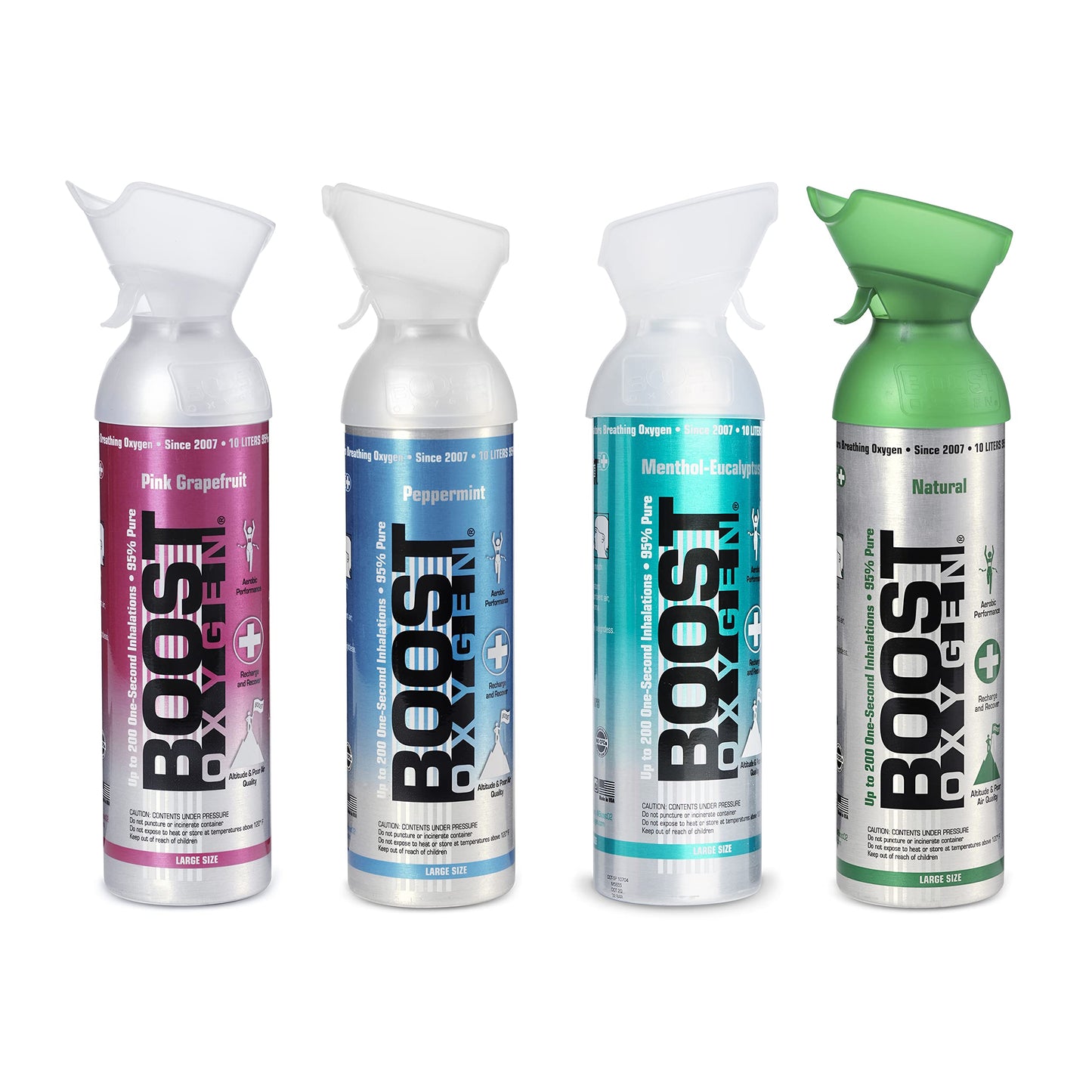 Boost Oxygen Large Natural 10 Liter Canister | Respiratory Support for Aerobic Recovery, Altitude, Performance and Health (3 Pack)