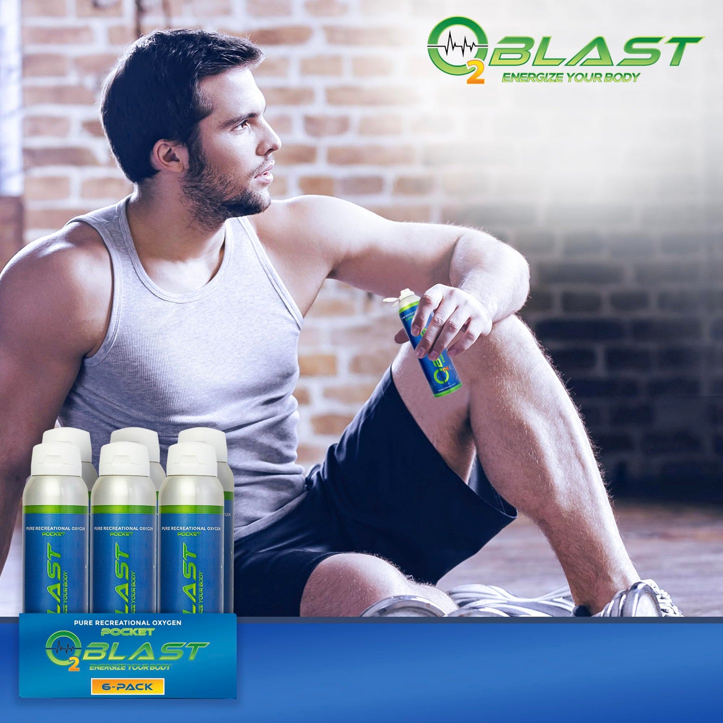 O2 Blast, Pure Oxygen Supplement, Quick Recovery for Exercise and Focus. Sanitary Flip Top Cap (4 Liter Oxygen Canisters - 3 Pack - Natural)