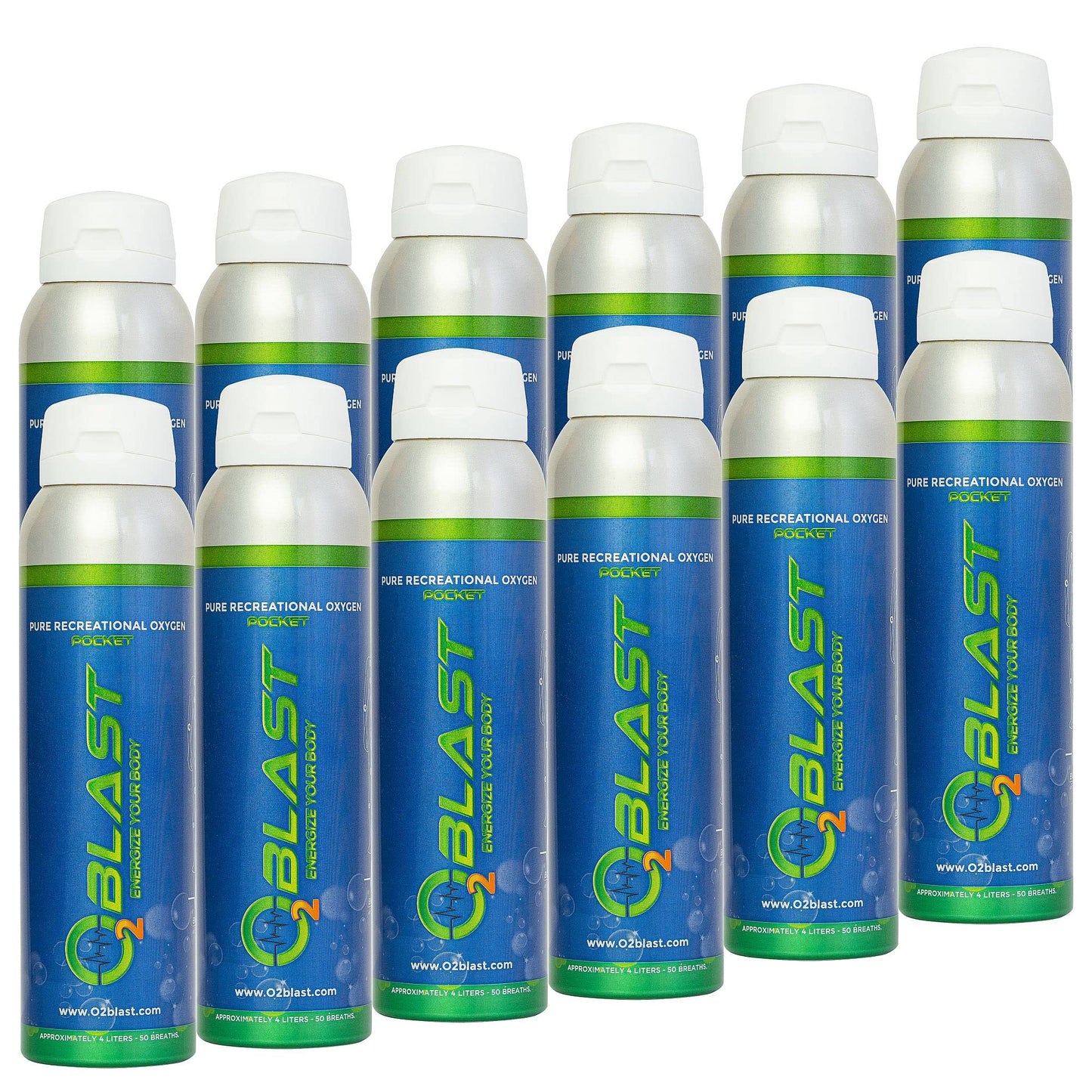 O2 Blast, Pure Oxygen Supplement, Quick Recovery for Exercise and Focus. Sanitary Flip Top Cap (4 Liter Oxygen Canisters - 3 Pack - Natural)
