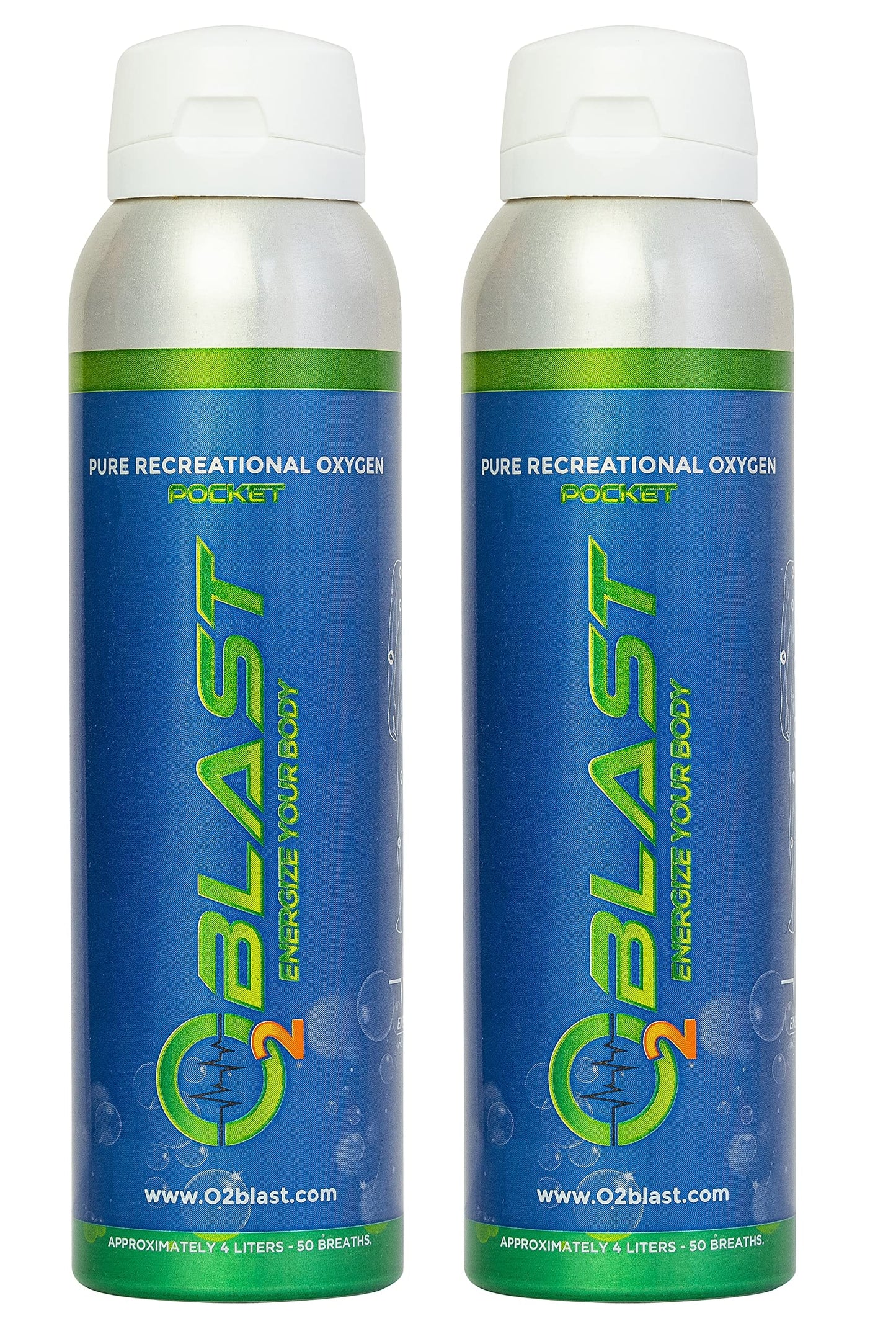 O2 Blast, Pure Oxygen Supplement, Quick Recovery for Exercise and Focus. Sanitary Flip Top Cap (4 Liter Oxygen Canisters - 3 Pack - Natural)