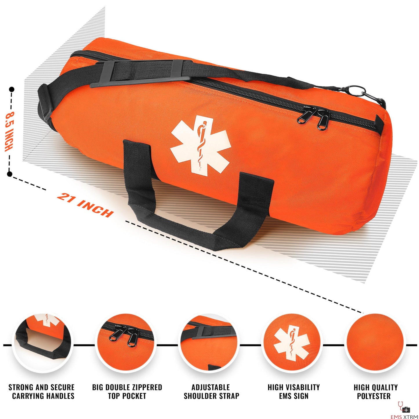Oxygen Tank Bag - Portable Oxygen Bag for Travel & Home Use, Oxygen Cylinder Shoulder Bag, Lightweight & Water-Resistant, Ideal for Healthcare Providers & Elderly Care (Orange)