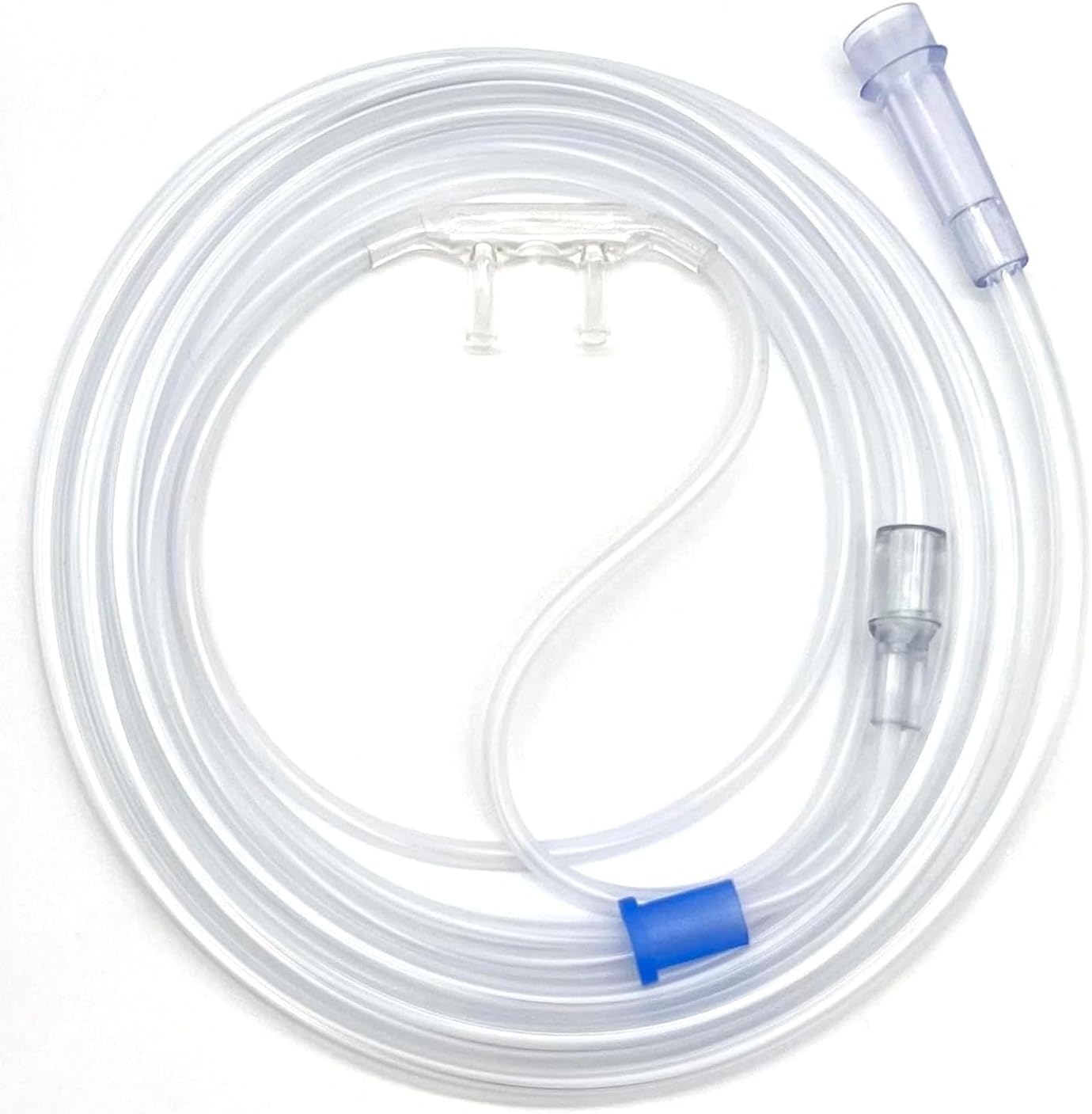 ResOne 4Ft Soft Adult Oxygen Nasal Cannula 5-Pack - Curved Prongs, Crush-Resistant Tubing - Nasal Tubes, Oxygen Concentrator Supplies - Soft Curved Nose Piece, Standard Size, Standard Flow 6 LPM