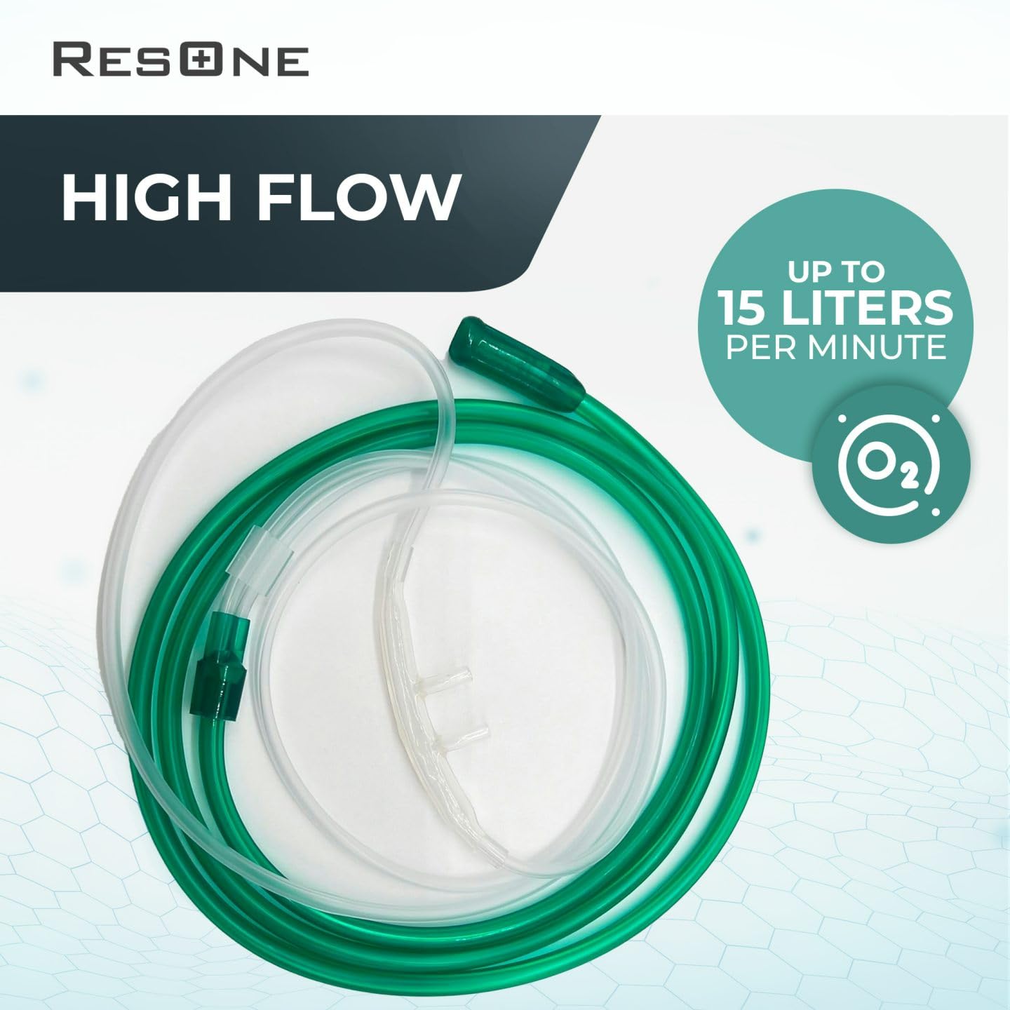 ResOne 4Ft Soft Adult Oxygen Nasal Cannula 5-Pack - Curved Prongs, Crush-Resistant Tubing - Nasal Tubes, Oxygen Concentrator Supplies - Soft Curved Nose Piece, Standard Size, Standard Flow 6 LPM