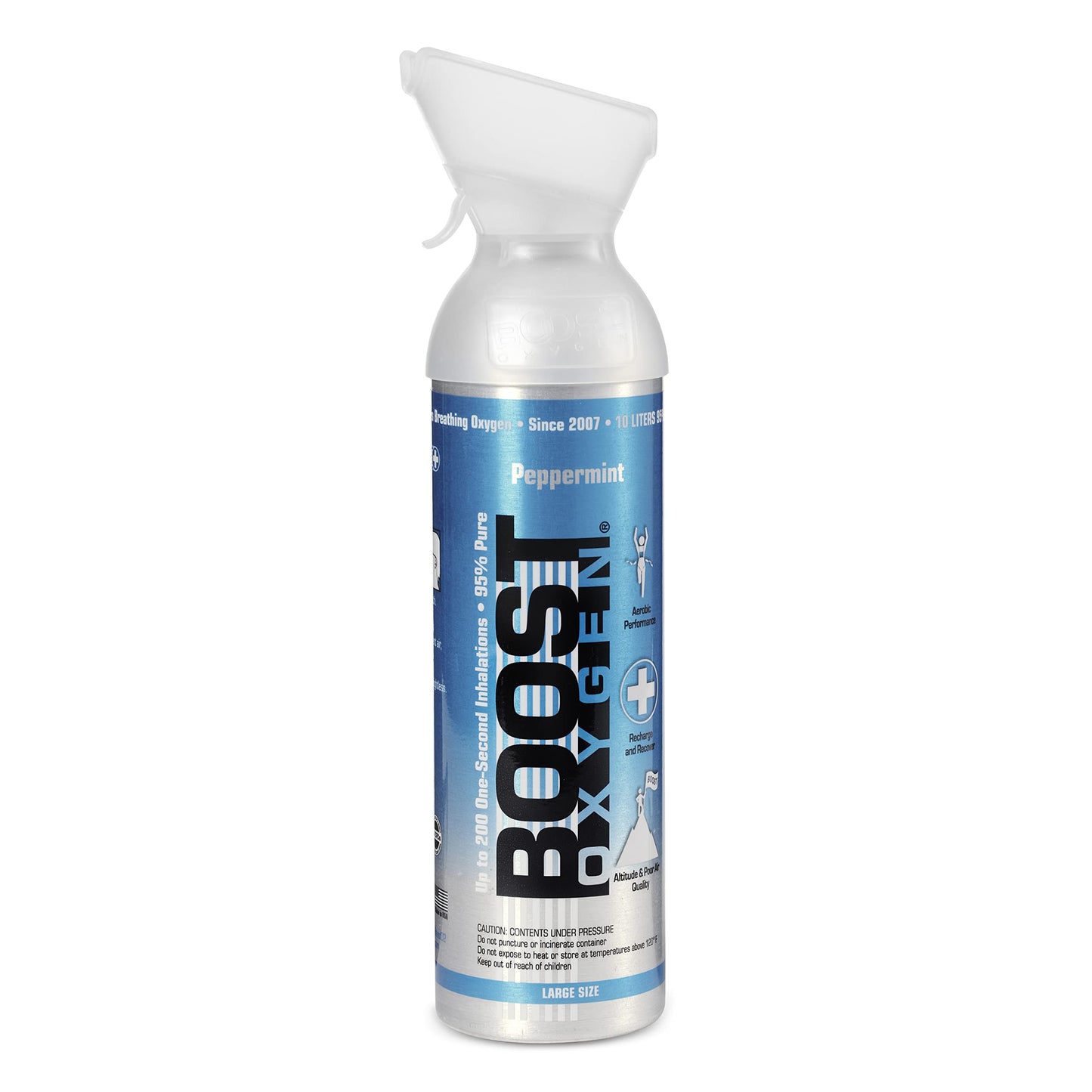 Boost Oxygen Canned Oxygen for Breathing for Home Use, Exercise, or Altitude Sickness, Includes Sealed Cap & Mask, 5L Canister, Multicolor, Pack of 4