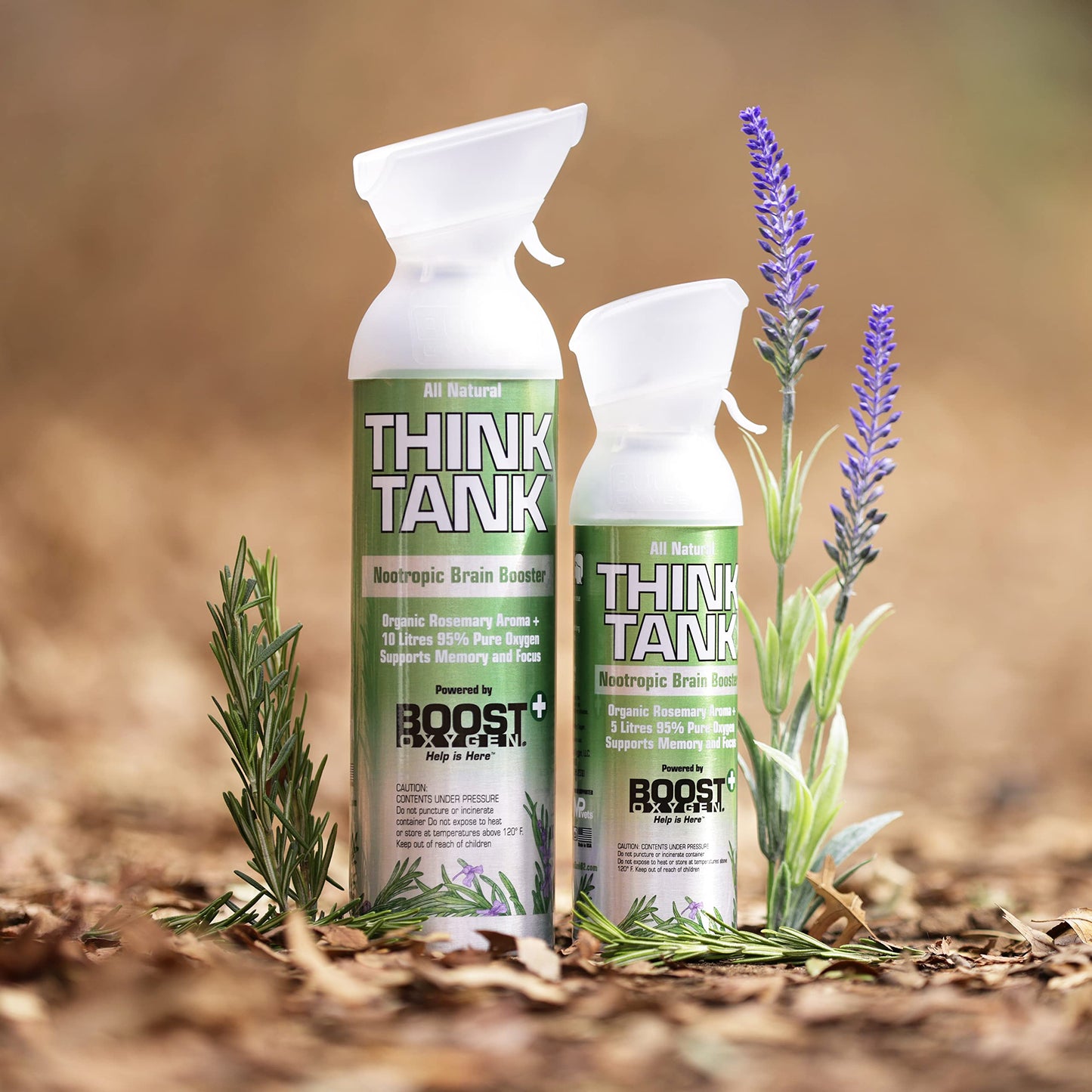 Boost Oxygen Canned 10 Liter Natural Flavored Oxygen Boost Portable Canister Bottle for High Altitudes, Athletes, and More, Green/Silver (5 Pack)